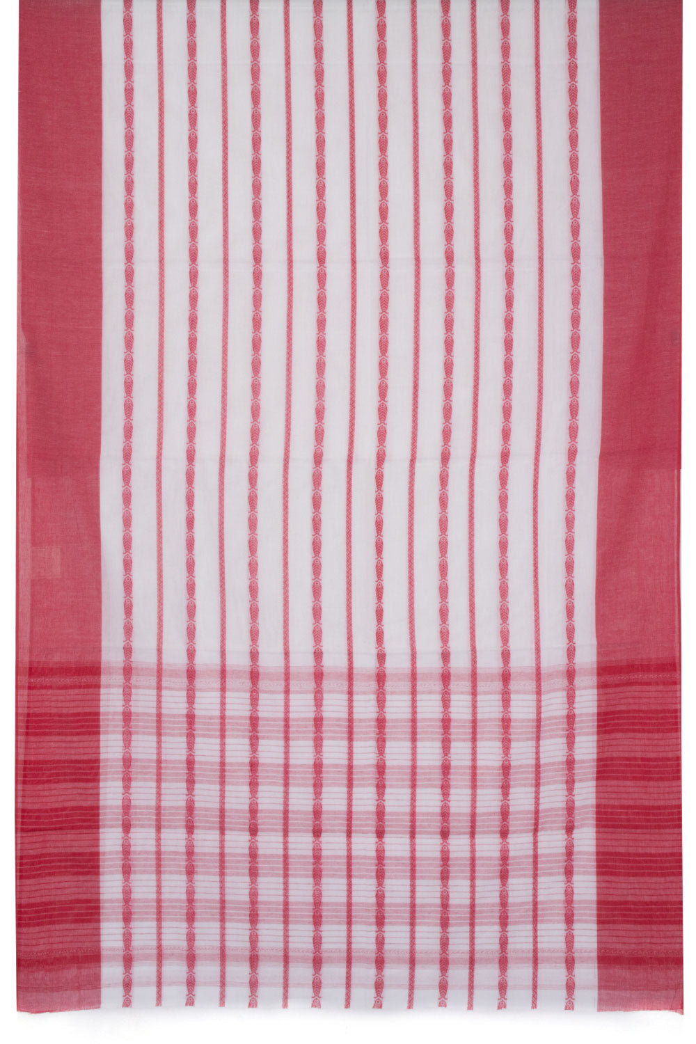 White Handloom Dhaniakhali Cotton Saree 10063800