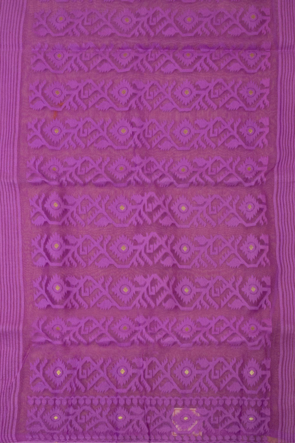 Purple Handloom Jamdani Style Jamdani Cotton Saree 10064010