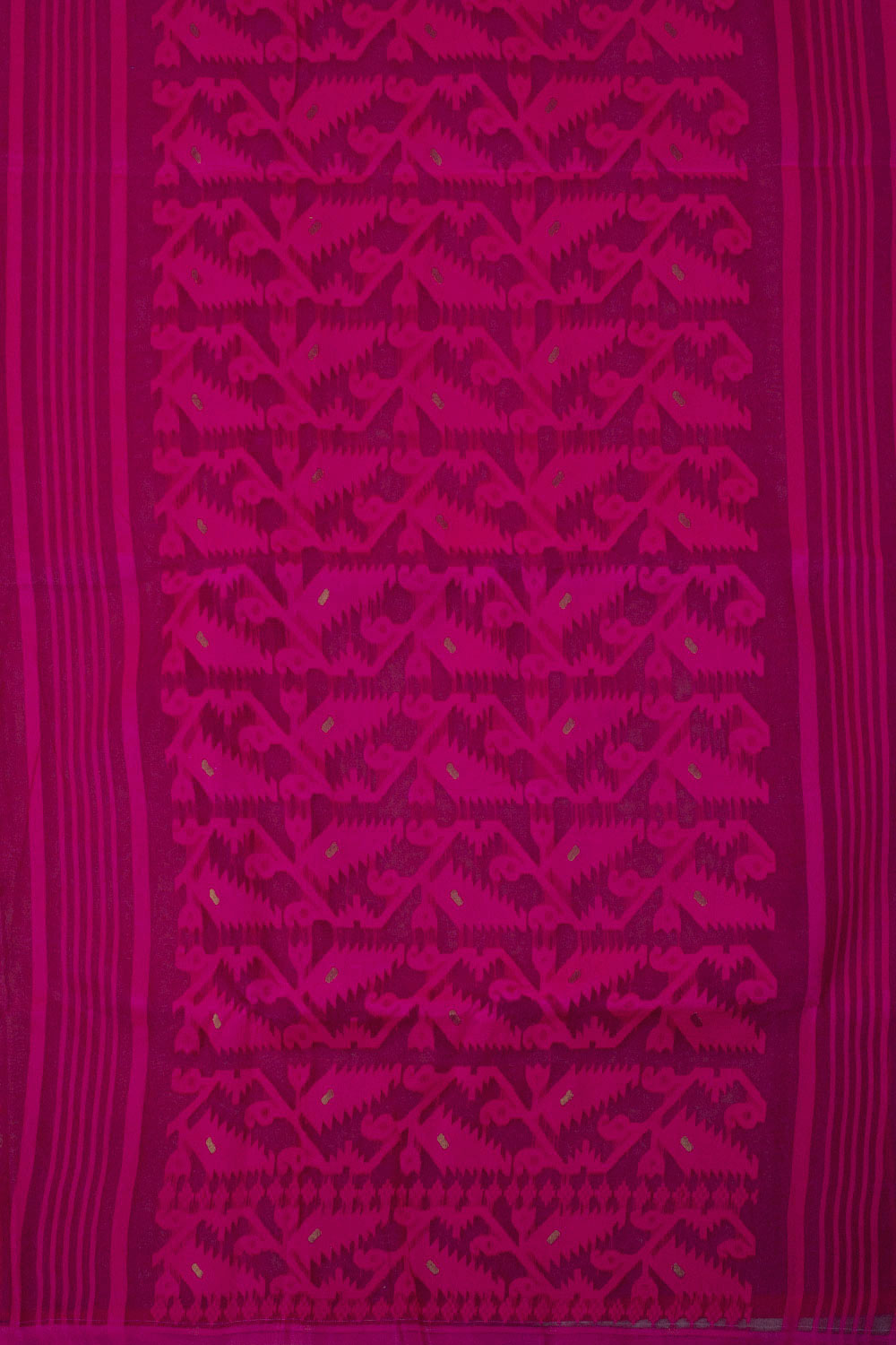 Pink Handloom Jamdani Style Jamdani Cotton Saree 10064019