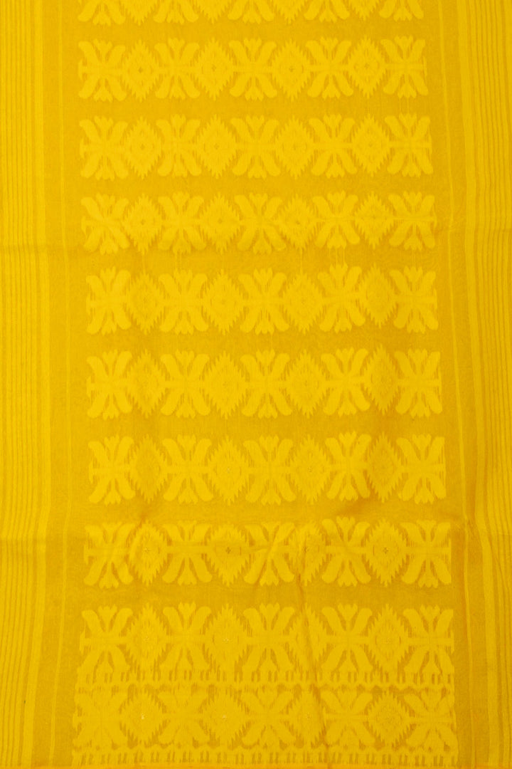 Yellow Handloom Jamdani Style Jamdani Cotton Saree - Avishya