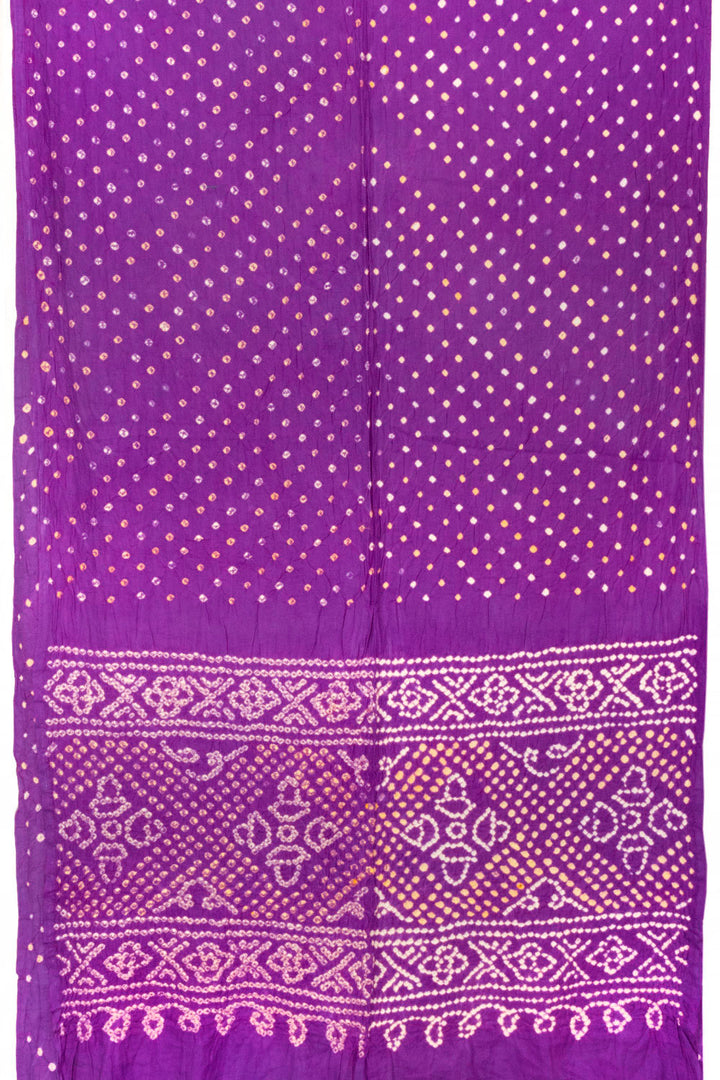 Purple Handcrafted Bandhani Cotton Saree - Avishya