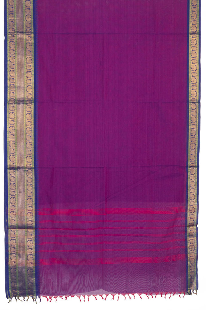 Purple Handloom Chettinad Cotton Saree - Avishya