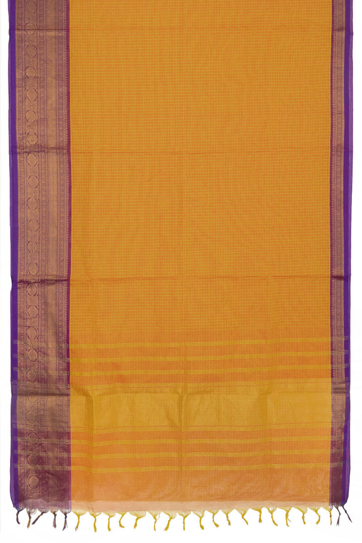 Yellow Handloom Chettinad Cotton Saree - Avishya