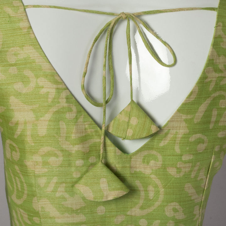 Green Tussar Silk Blouse - Avishya