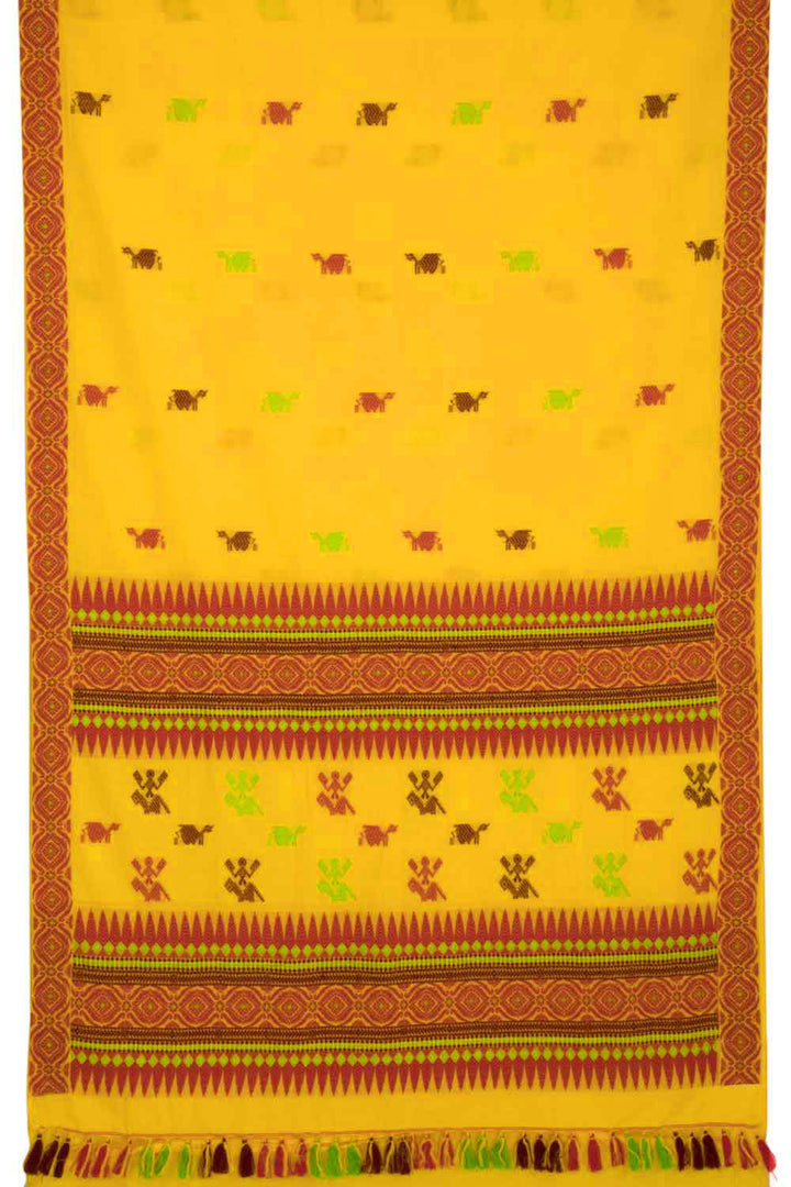 Yellow Handloom Assam Cotton Saree - Avishya