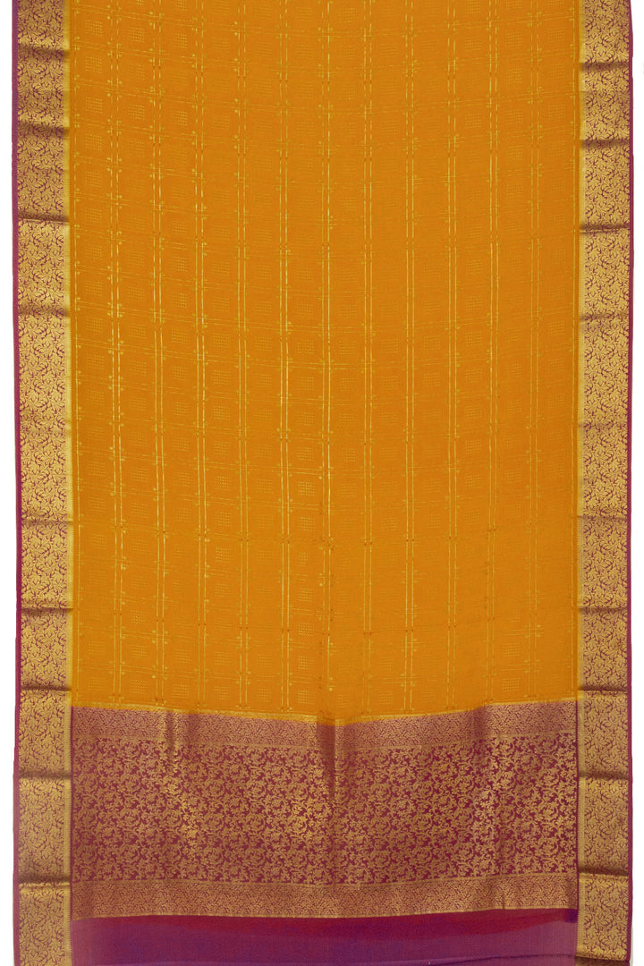 Yellow Mysore Crepe Silk Saree 10064621