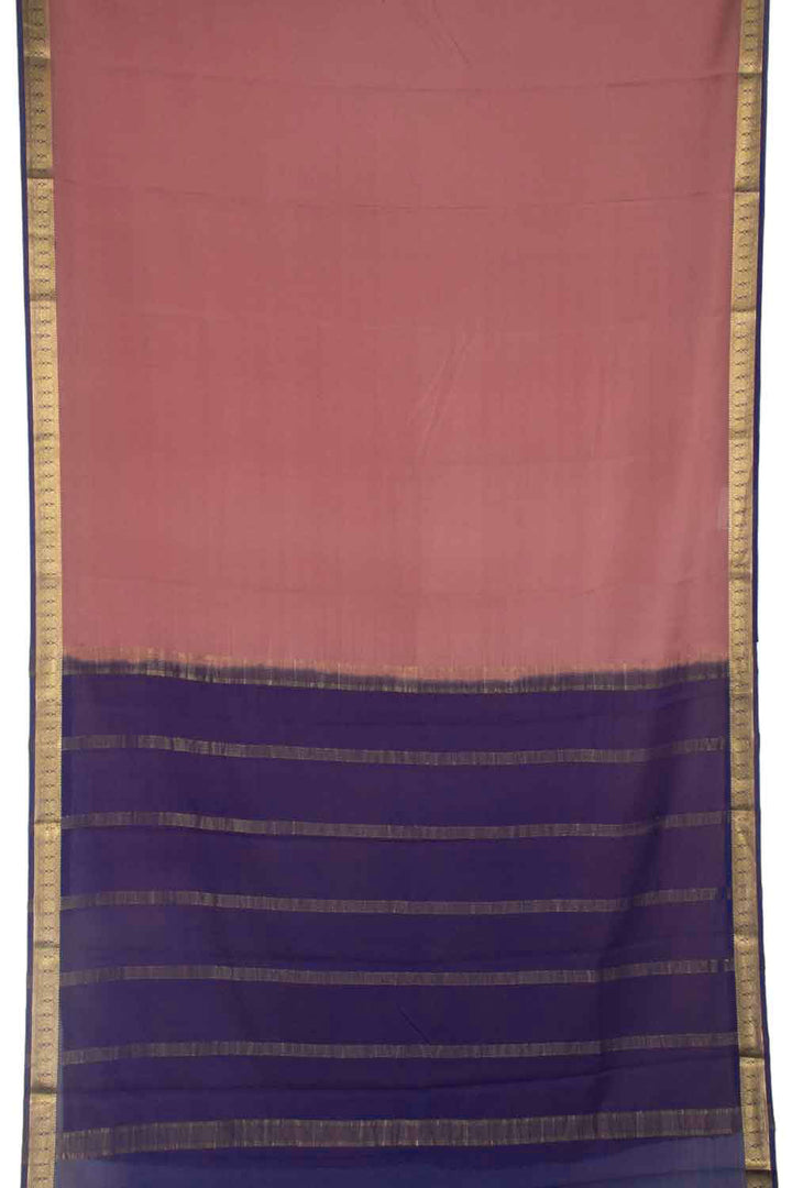 Salmon Pink Mysore Crepe Silk Saree 10064625