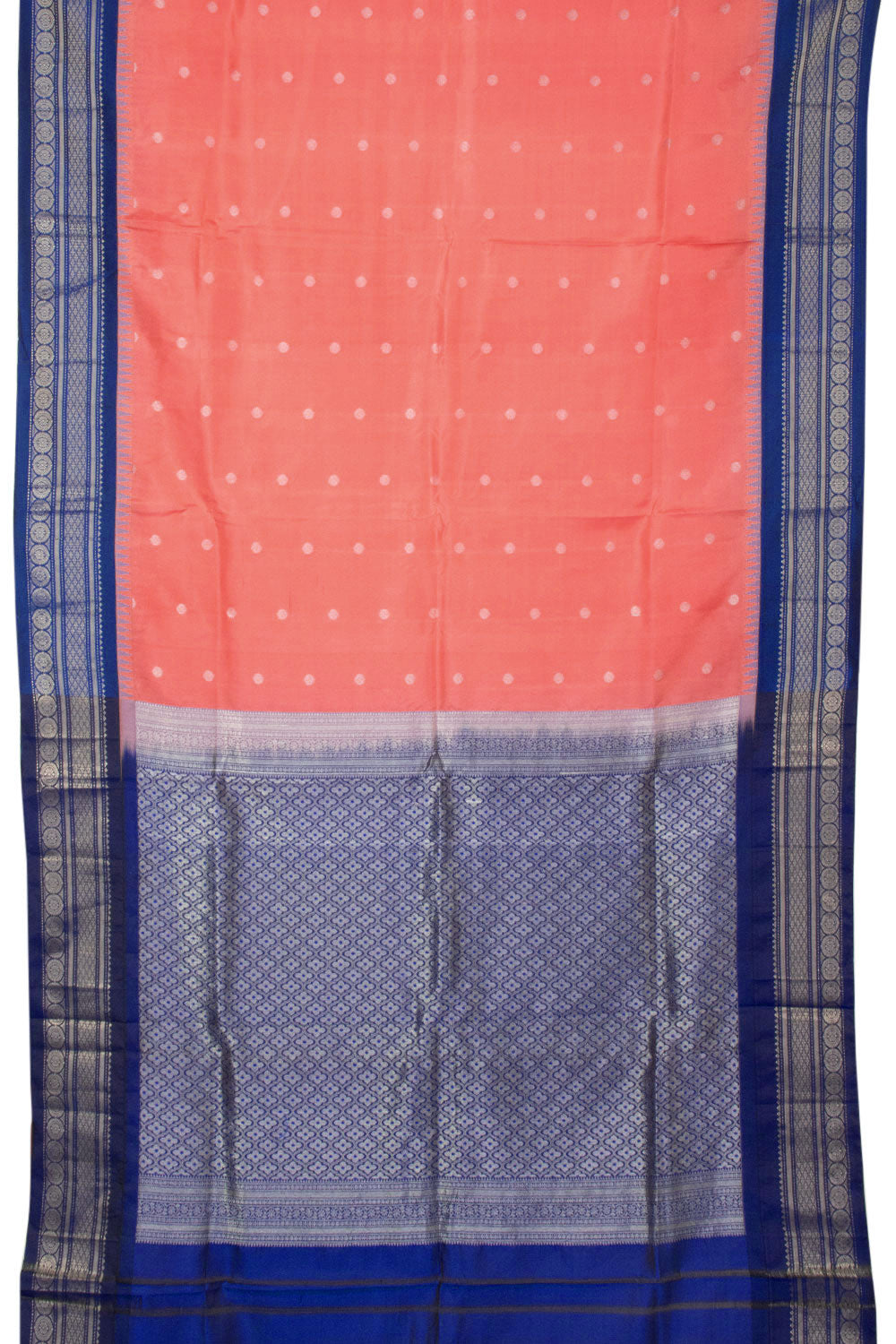 Peach Handloom Gadwal Kuttu Silk Saree - Avishya