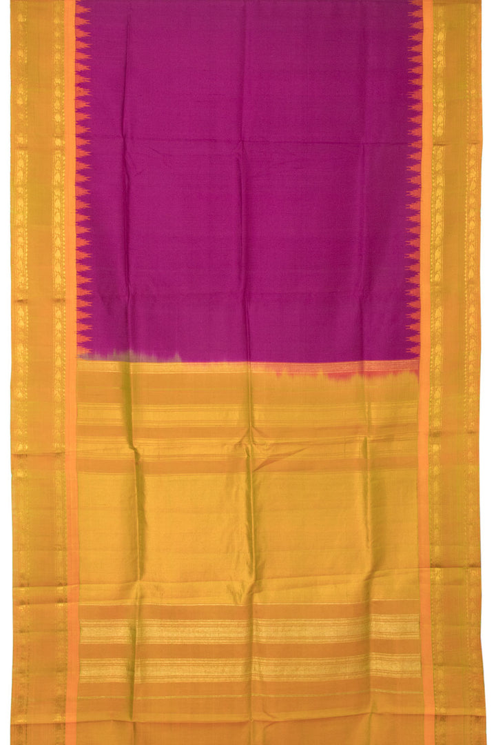 Violet Handloom Gadwal Kuttu Silk Saree  - Avishya