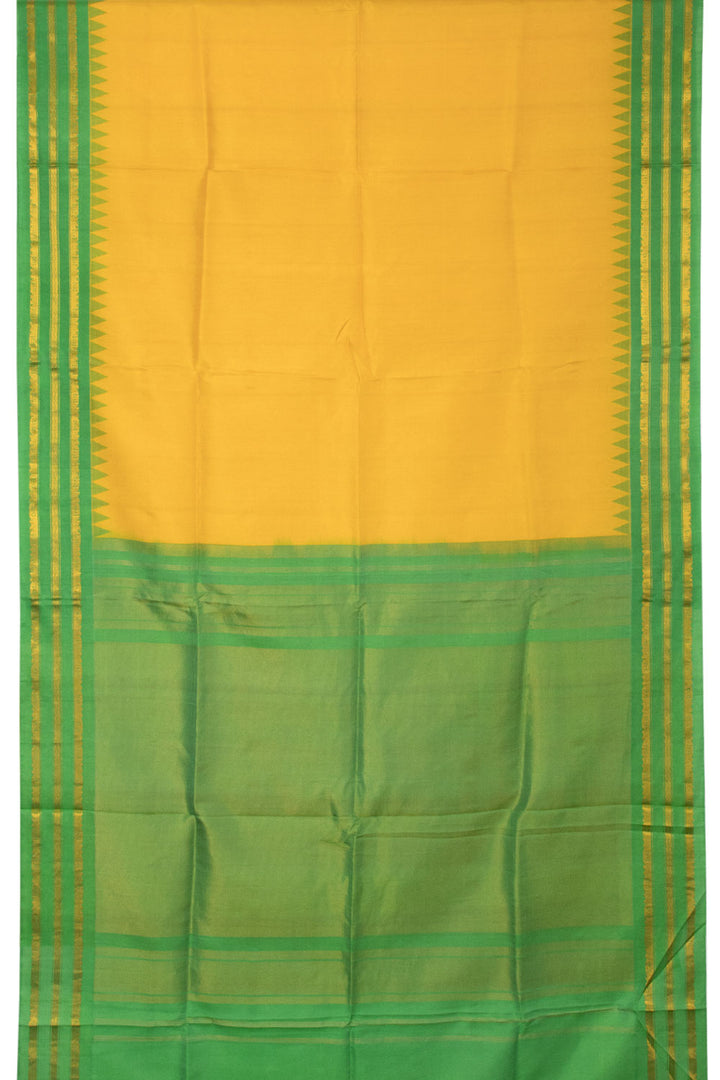 Yellow Handloom Gadwal Kuttu Silk Saree - Avishya