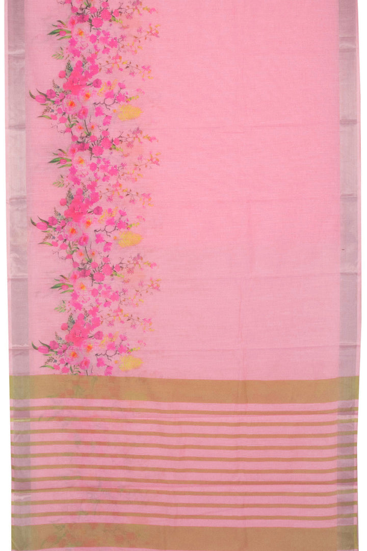 Pink Digital Printed Linen Saree - Avishya