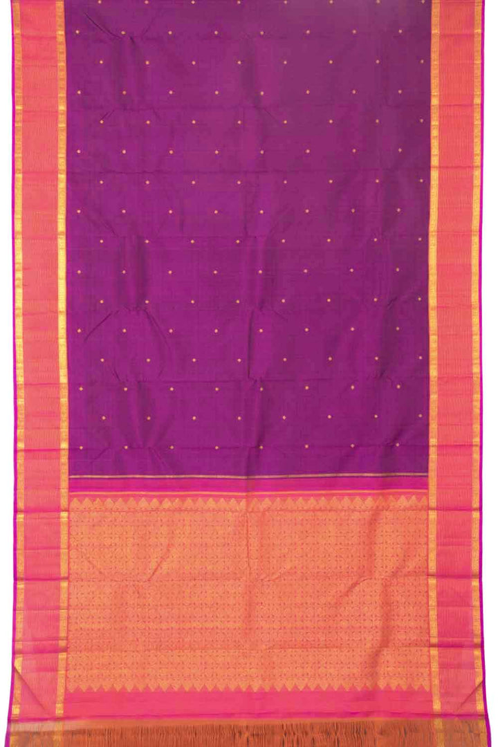 Plum Purple Handloom Kanjivaram Silk Saree 10065055