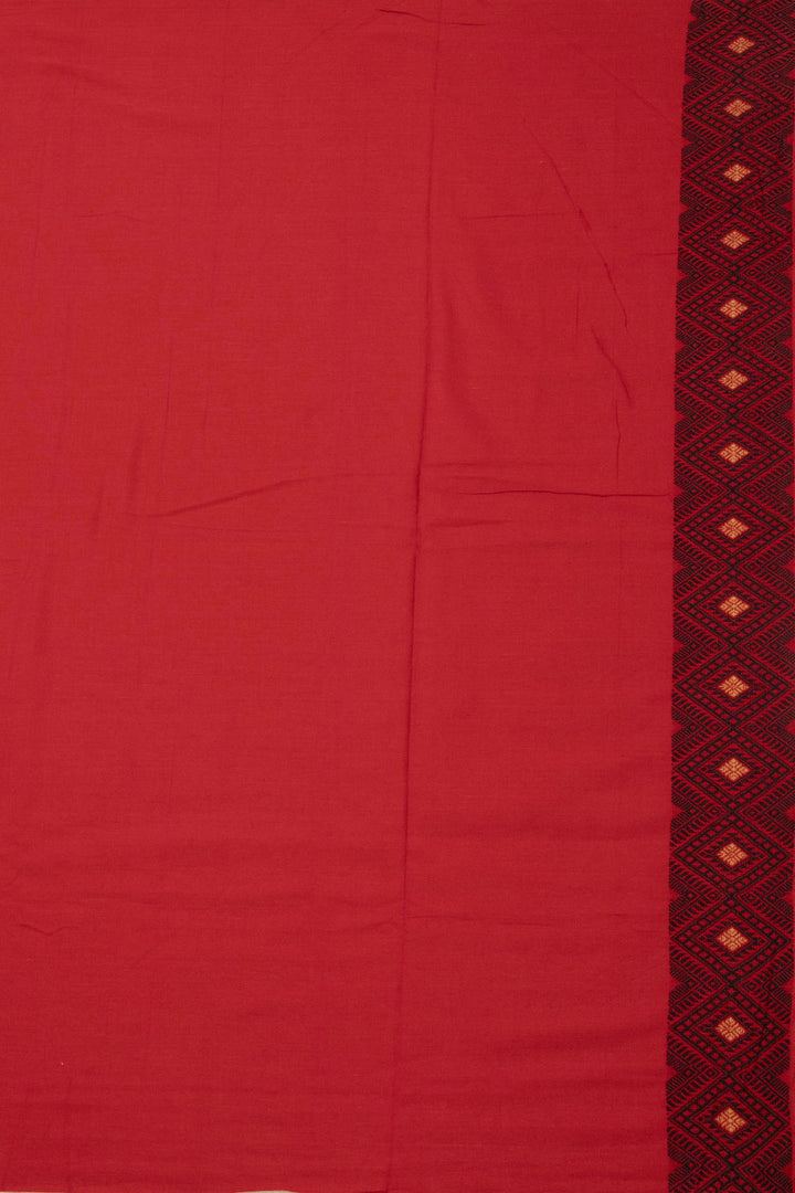 Venetian Red Handloom Assam Cotton Saree - Avishya