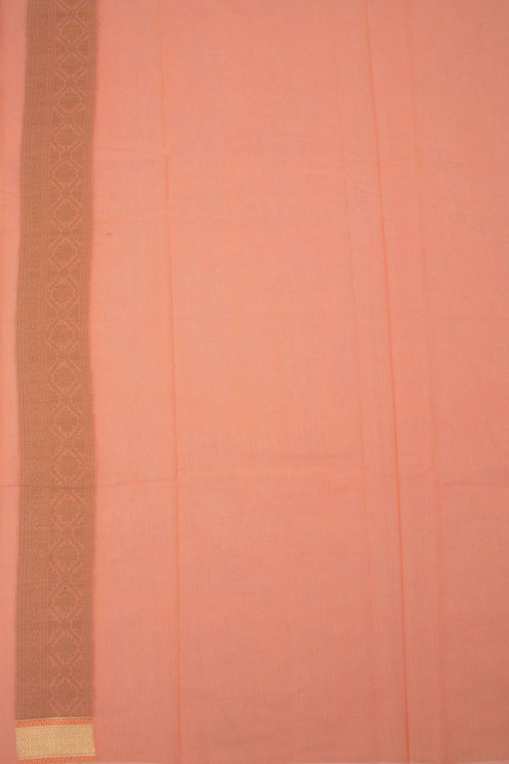 Peach Handloom Banarasi Cotton Saree - Avishya