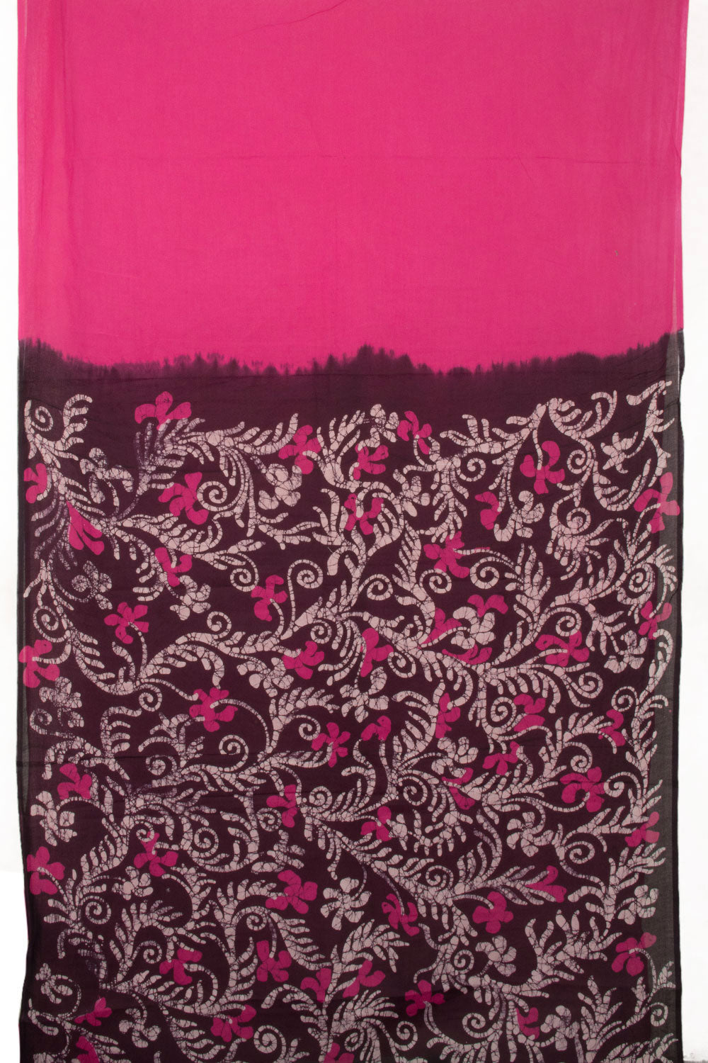 Pink Batik Printed Cotton saree - Avishya