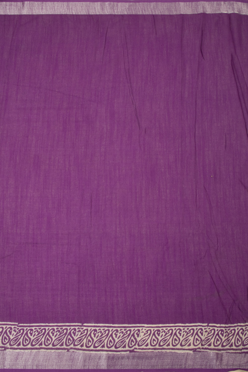 Violet Hand Block Printed linen saree - Avishya