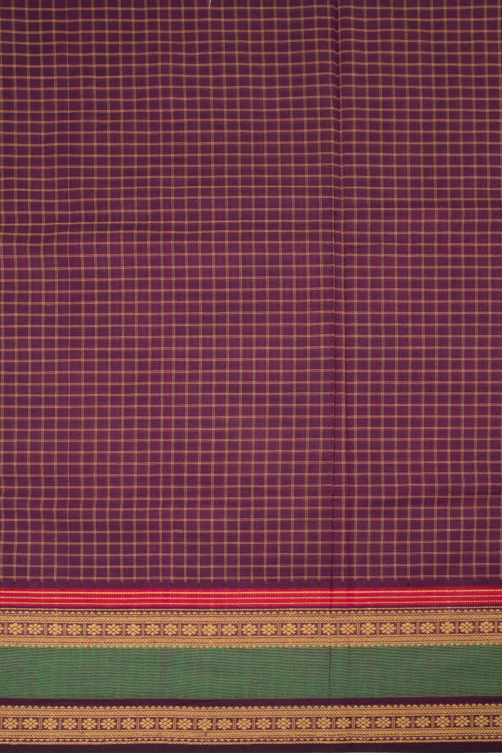 Purple Handwoven Kanchi Cotton Saree - Avishya