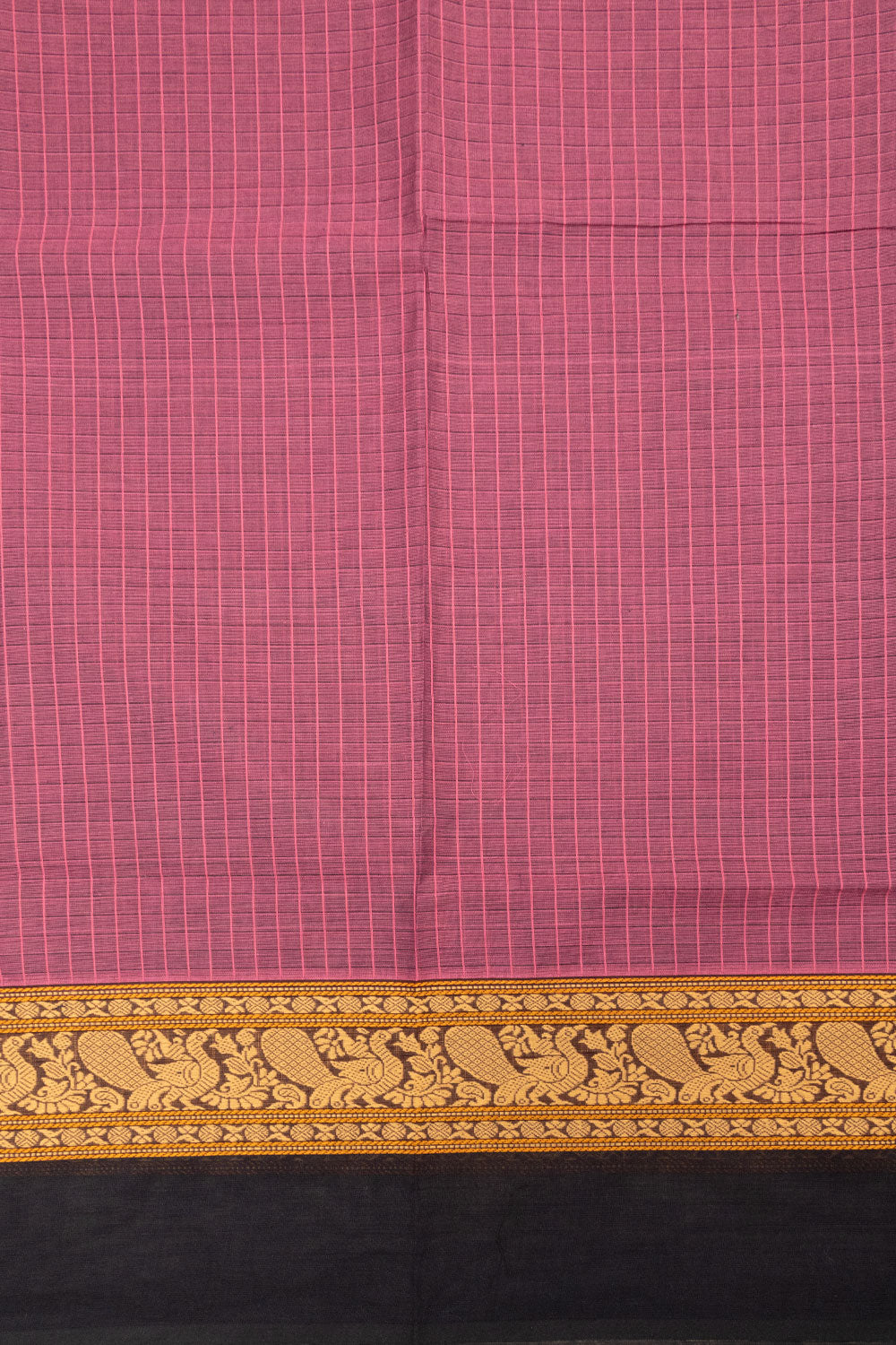 Pink Handwoven Kanchi Cotton Saree - Avishya