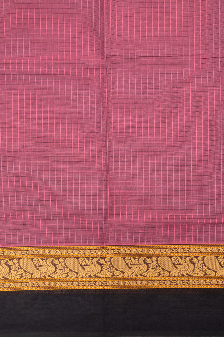 Pink Handwoven Kanchi Cotton Saree - Avishya