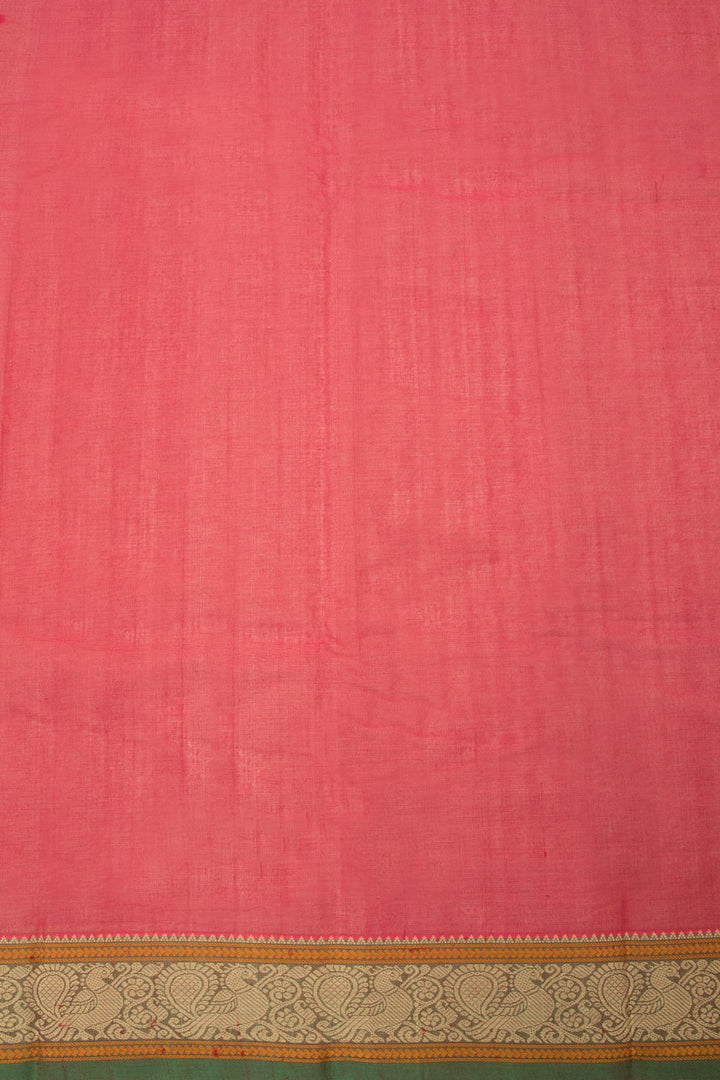 Red Handwoven Kanchi Cotton Saree 10066814