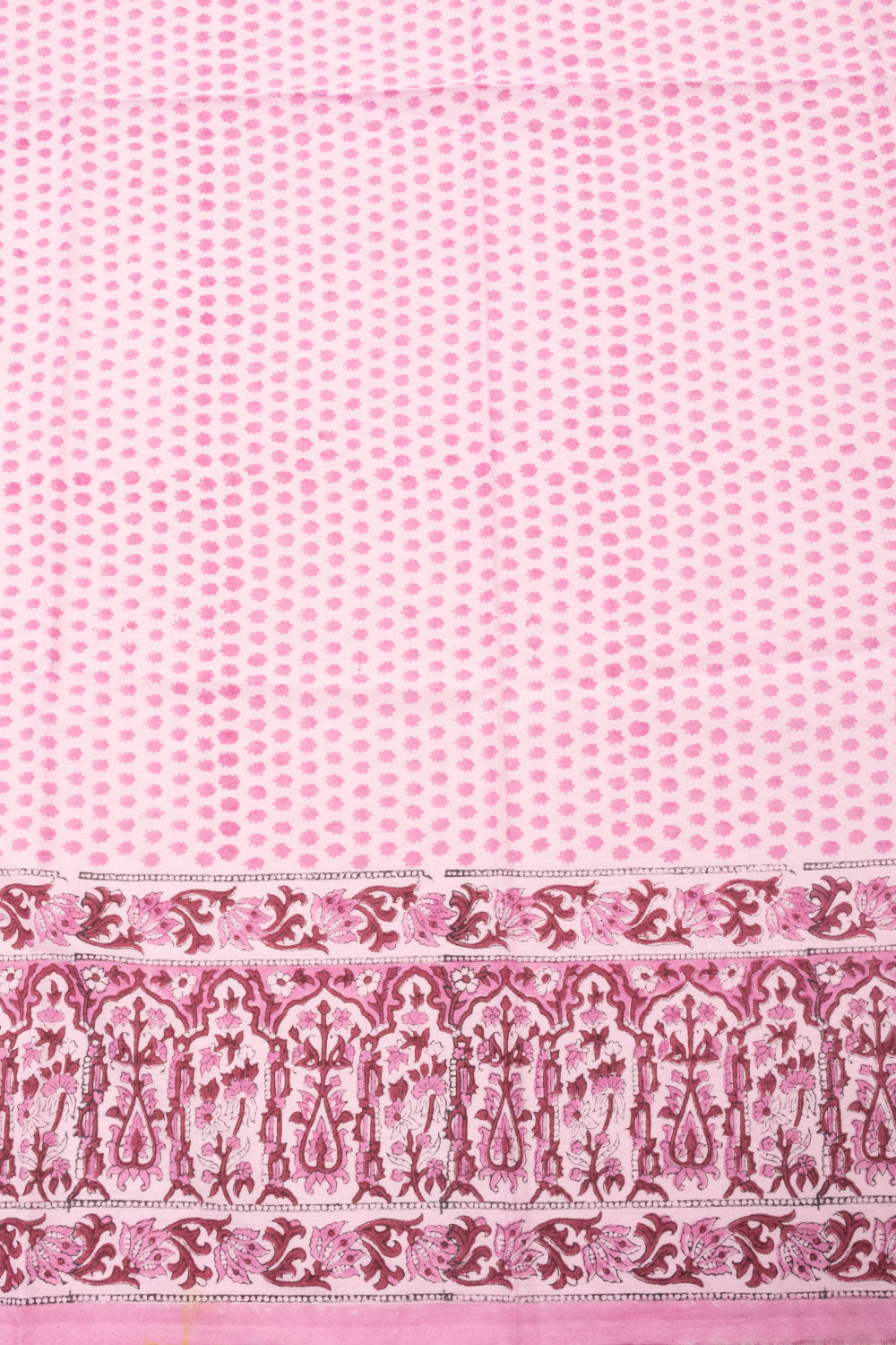 Pink Vanaspathi Hand block Printed Kota Cotton saree - Avishya