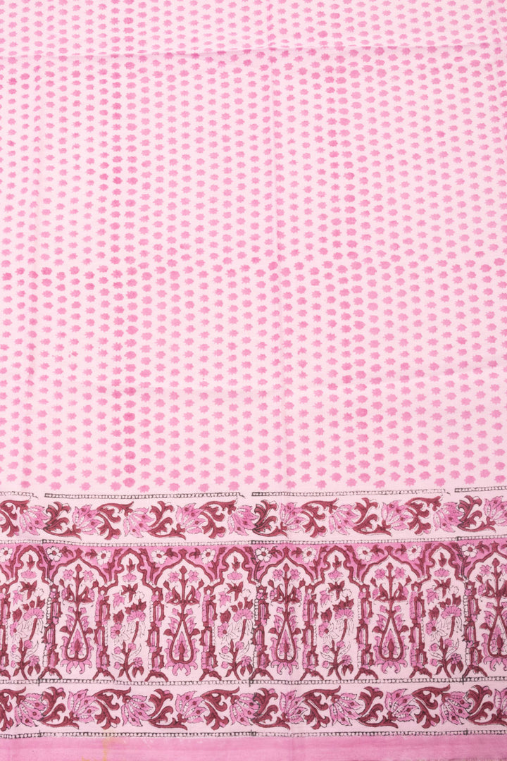 Pink Vanaspathi Hand block Printed Kota Cotton saree - Avishya