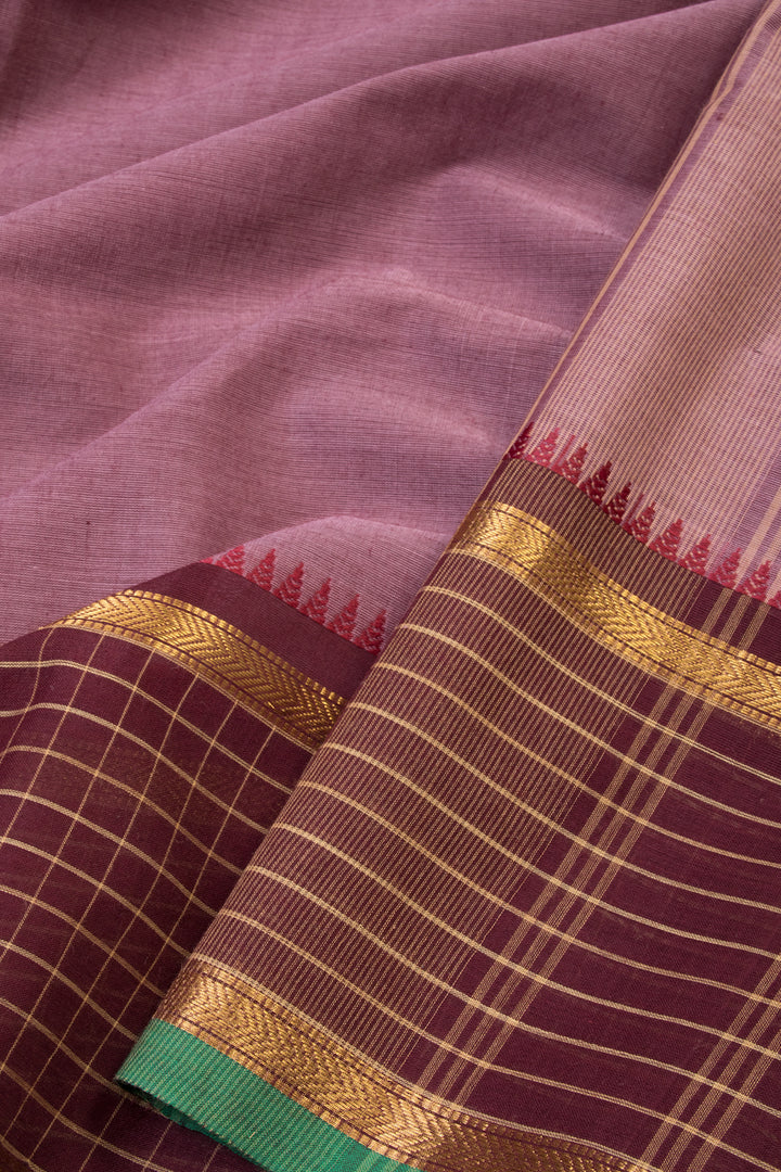 Pink Handwoven Kanchi Cotton Saree - Avishya