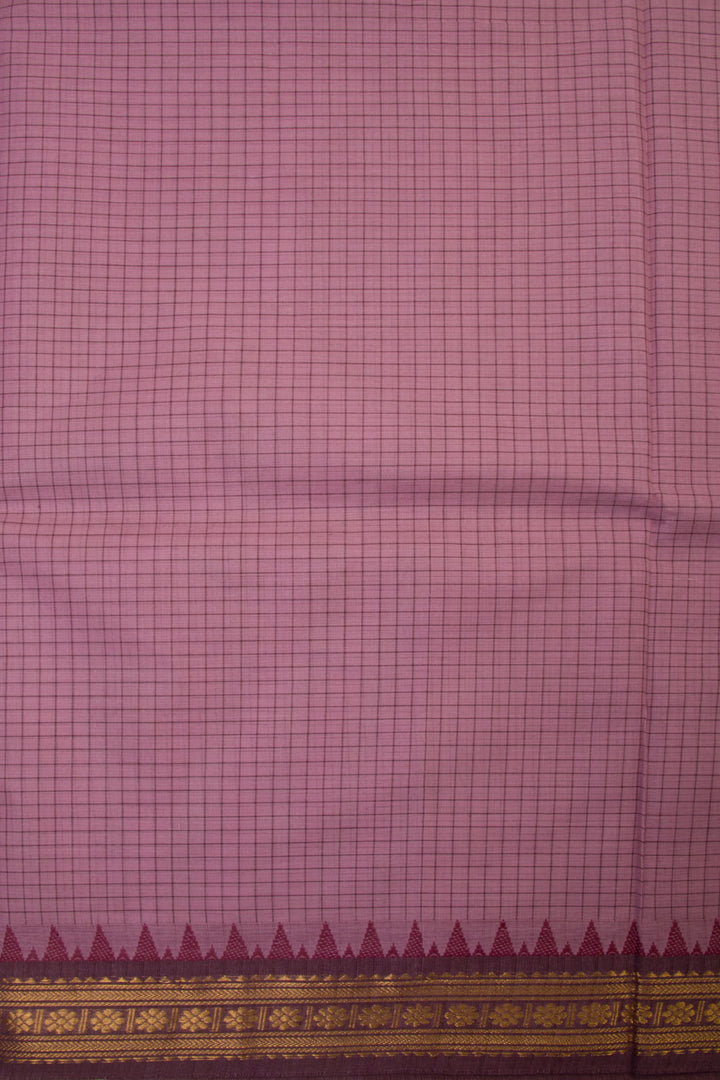 Pink Handwoven Kanchi Cotton Saree - Avishya.com