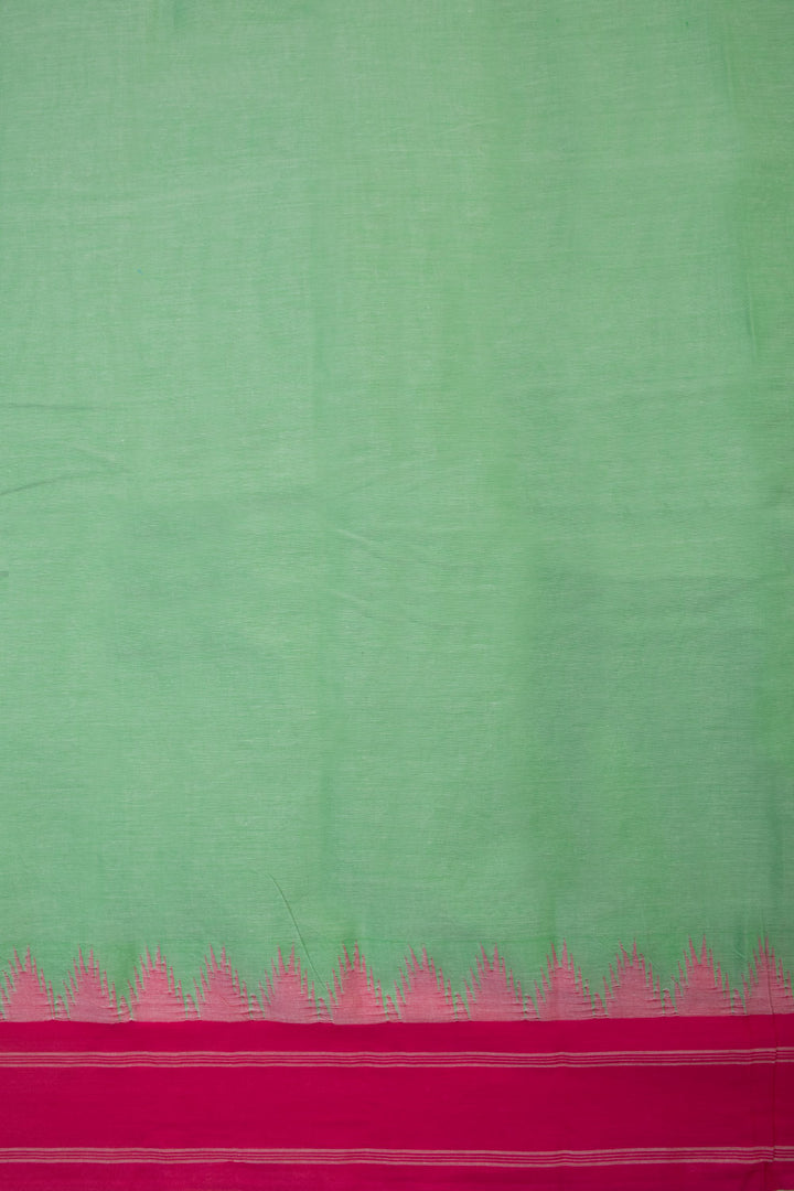 Pistachio Handwoven Kanchi Cotton Saree - Avishya