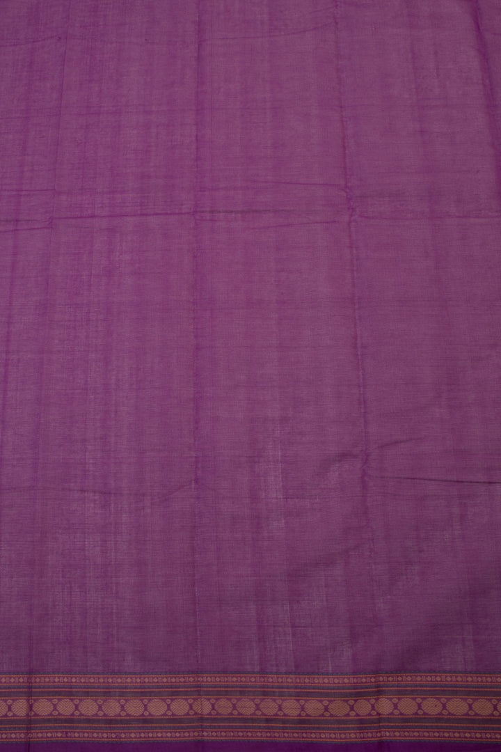 Tyrian purple Handwoven Kanchi Cotton Saree - Avishya