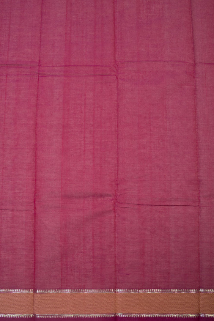 Ruby Red Handwoven Kanchi Cotton Saree - Avishya