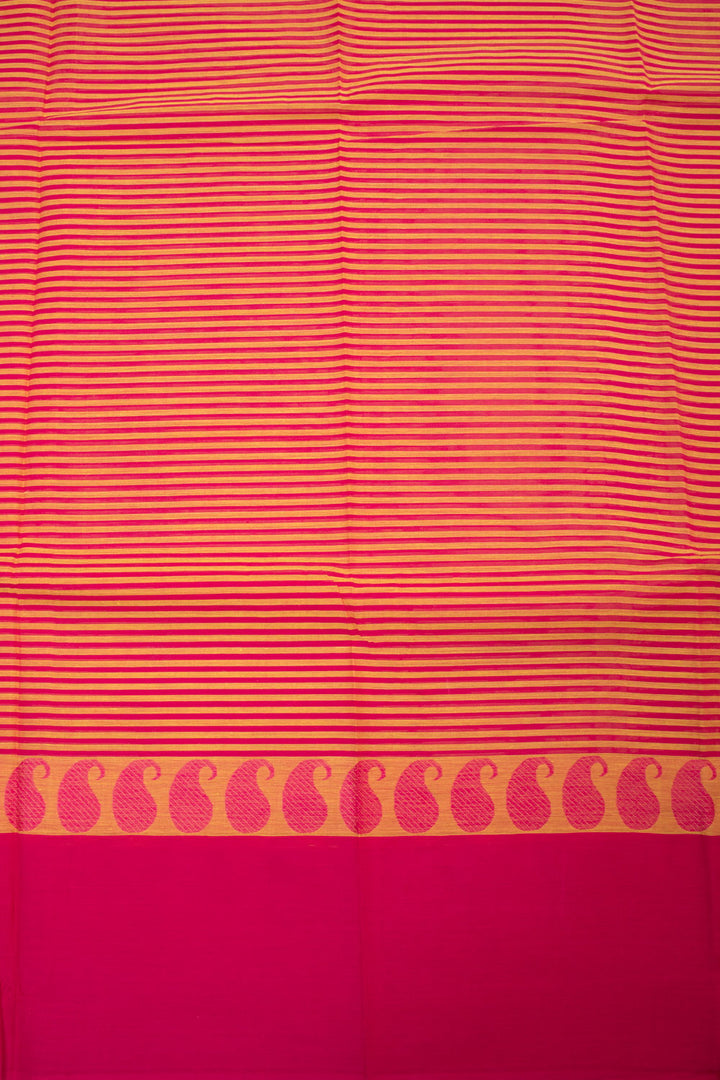 Red Handwoven Kanchi Cotton Saree - Avishya