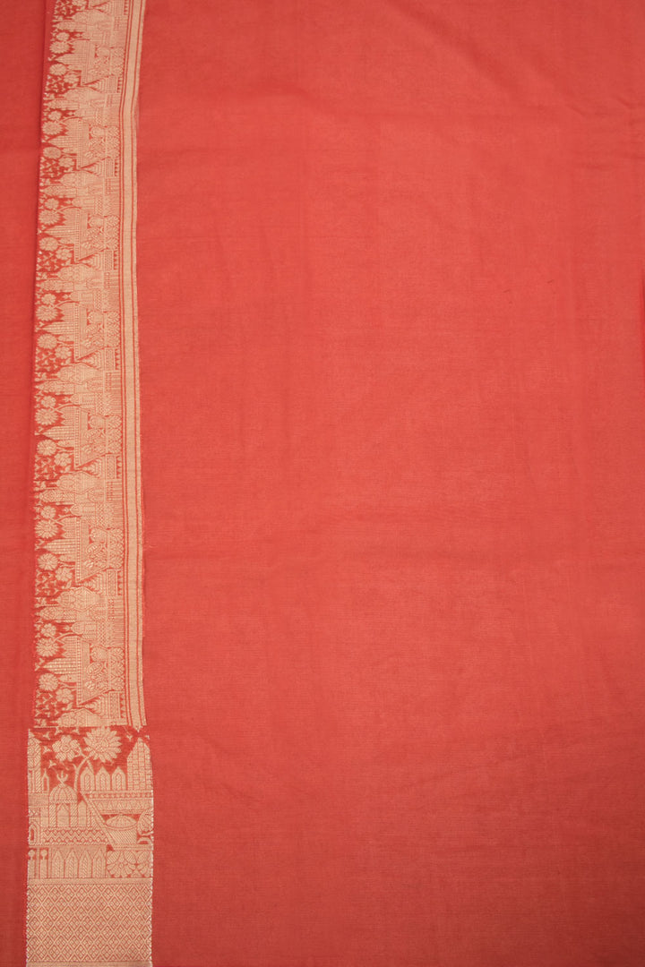 Red Handloom Banarasi Organza Ghat Saree - Avishya