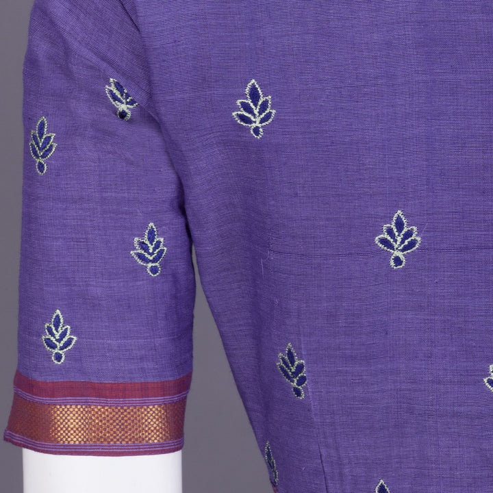 Violet Embroidered Mangalgiri Cotton Blouse - Avishya