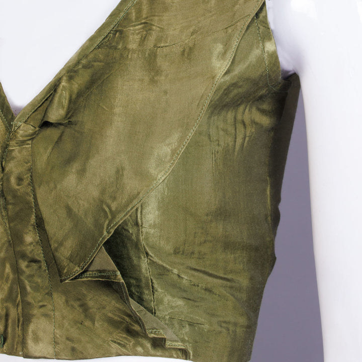 Green Handcrafted Modal Silk Blouse