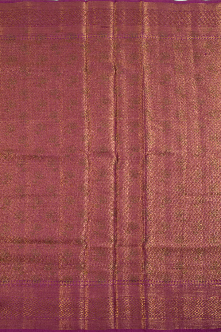 Violet Printed Banarasi Tussar Silk Saree - Avishya