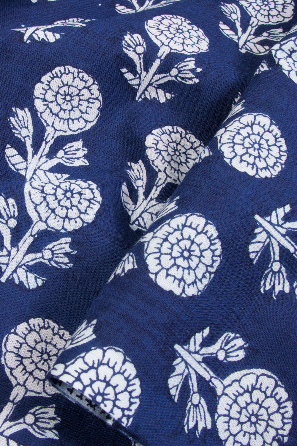 Blue 2-Piece Hand Block Printed Cotton Salwar Suit Material - Avishya