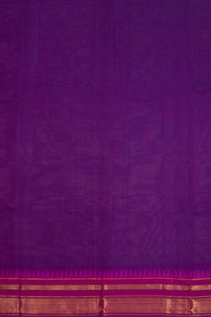 Purple Handwoven Kanchi Cotton Saree 10068480 - Avishya