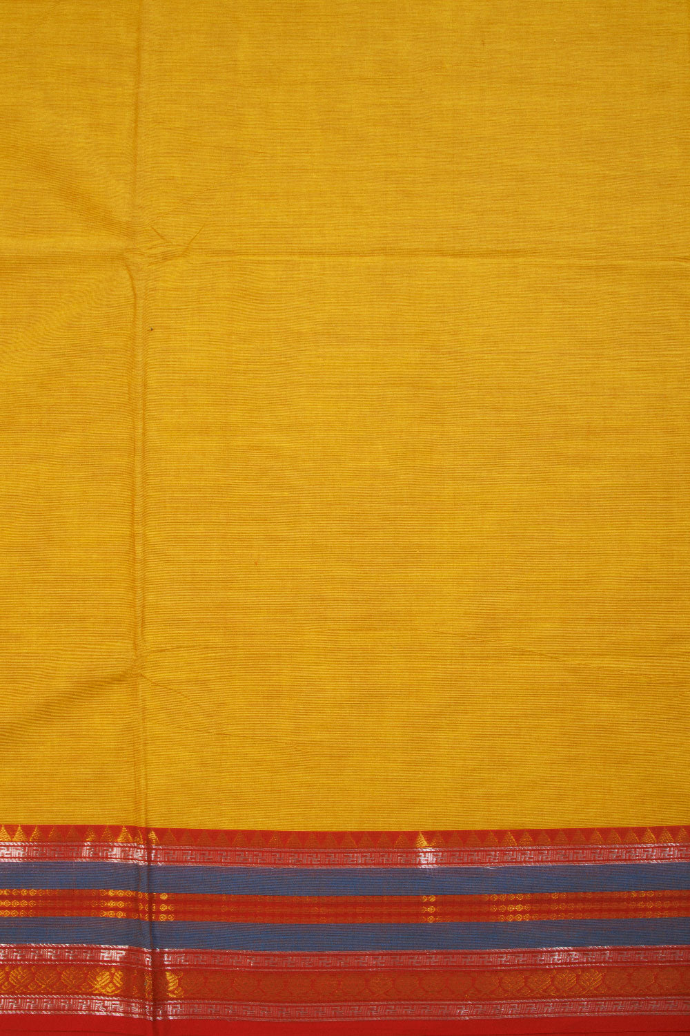 Yellow Handwoven Kanchi Cotton Saree 10068697 - Avishya