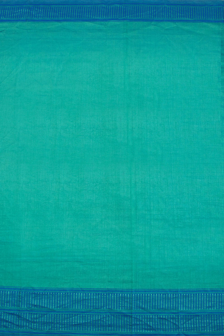 Green And Blue Dual Tone Bamboo Silk Saree 10068782