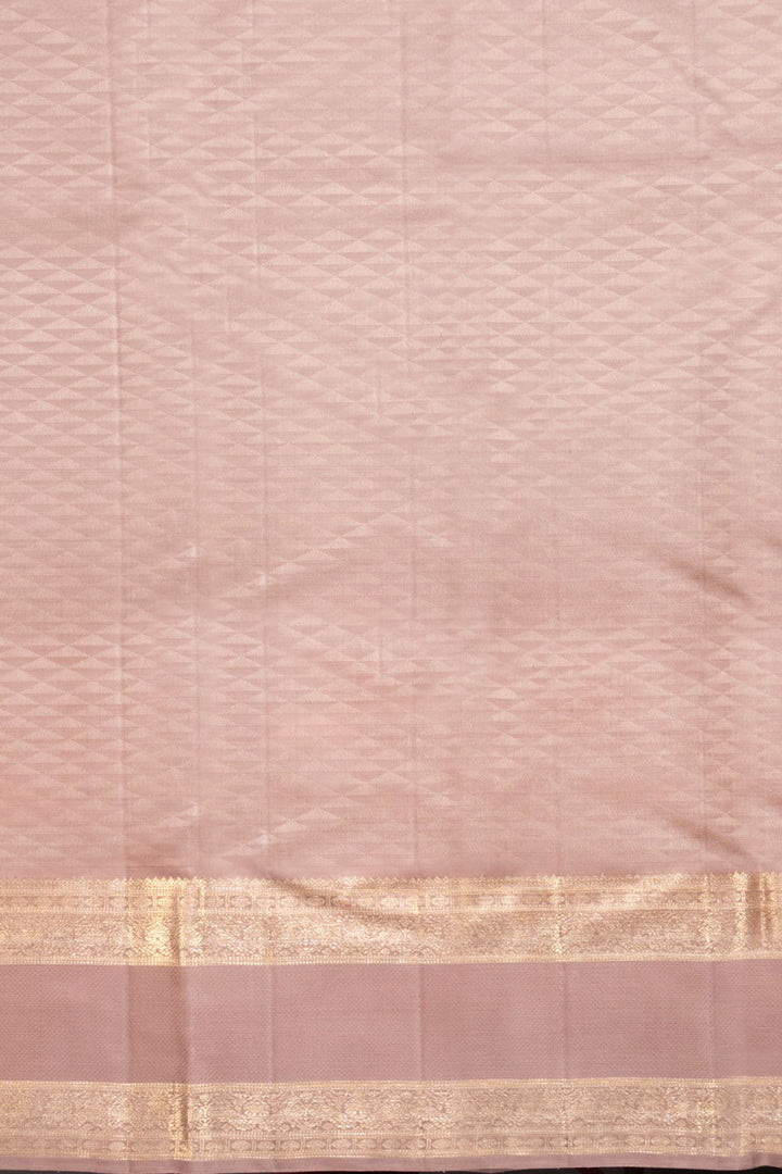 Pink Handloom Jacquard Korvai Kanjivaram Silk Saree 10069194