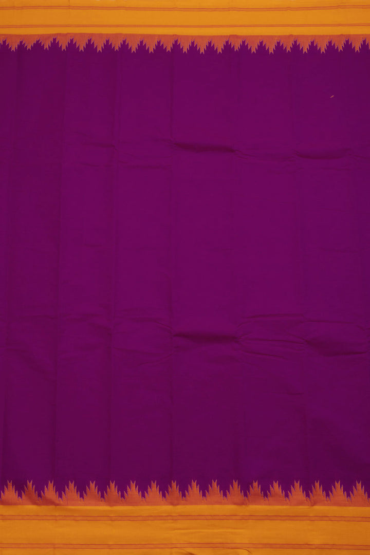 Dark Magenta Handloom Kanchi Cotton Saree 10069396 - Avishya