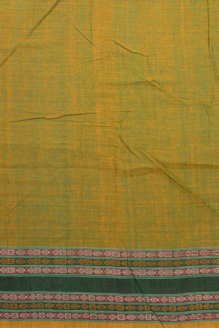 Juniper Green Handloom Odisha Cotton Saree 