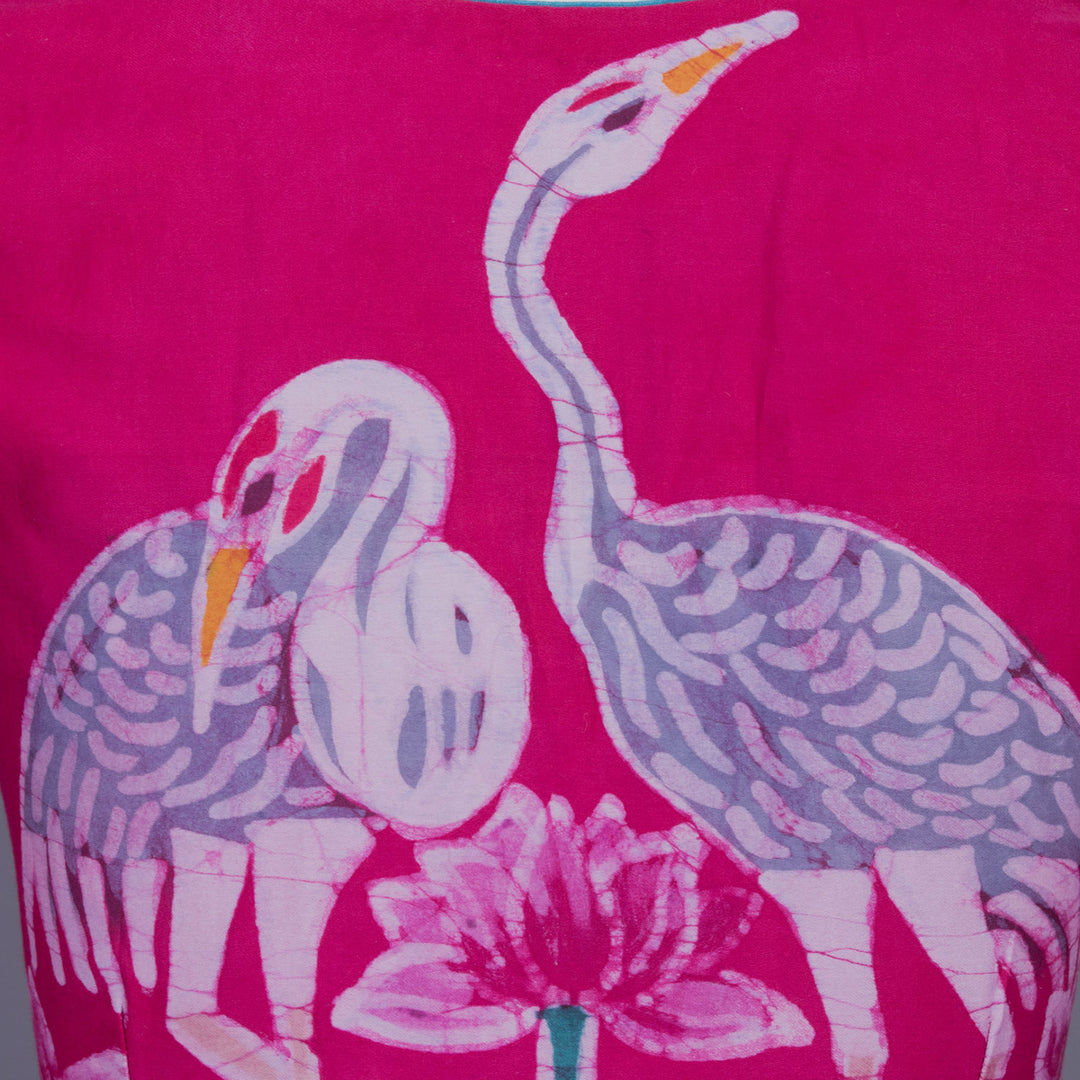 Rani Pink Batik Hand painted Cotton Blouse