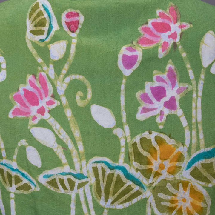 Green Batik Hand painted Cotton Blouse