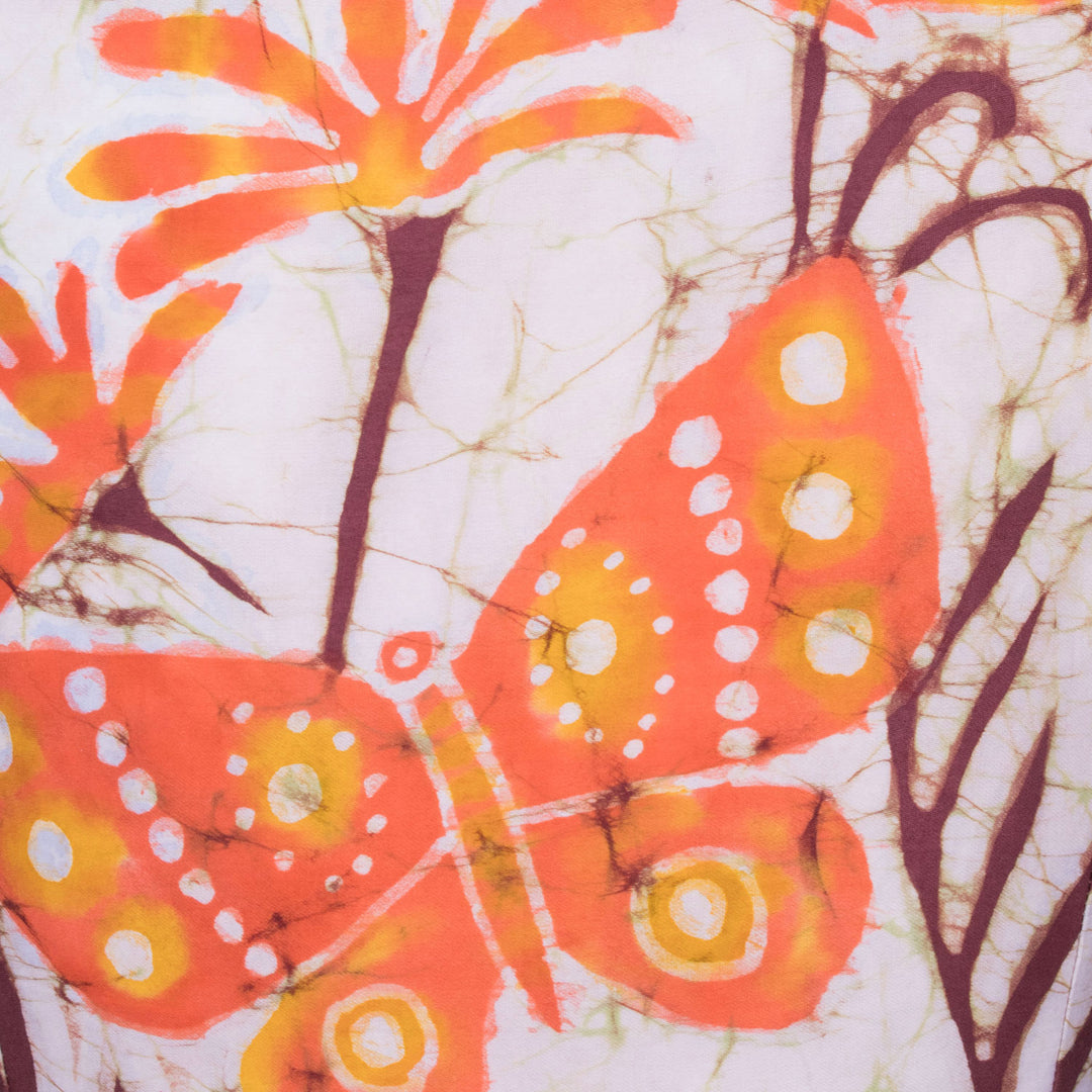 Off-White Batik Hand painted Cotton Blouse