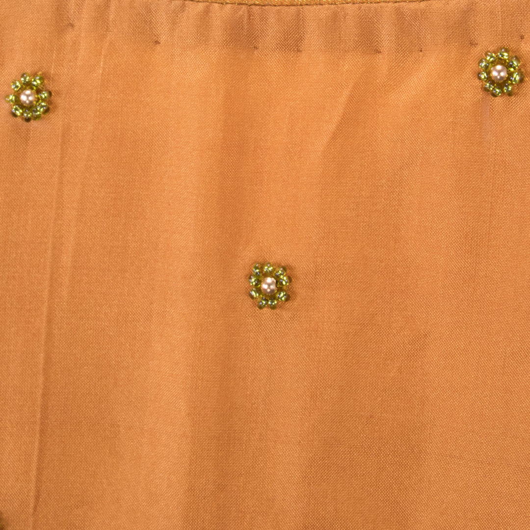 Mustard Yellow Aari Embroidered Tussar Silk Blouse