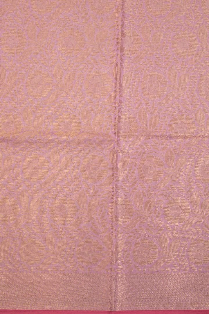 Deep Lilac Handloom Banarasi Silk Cotton Saree 10070486