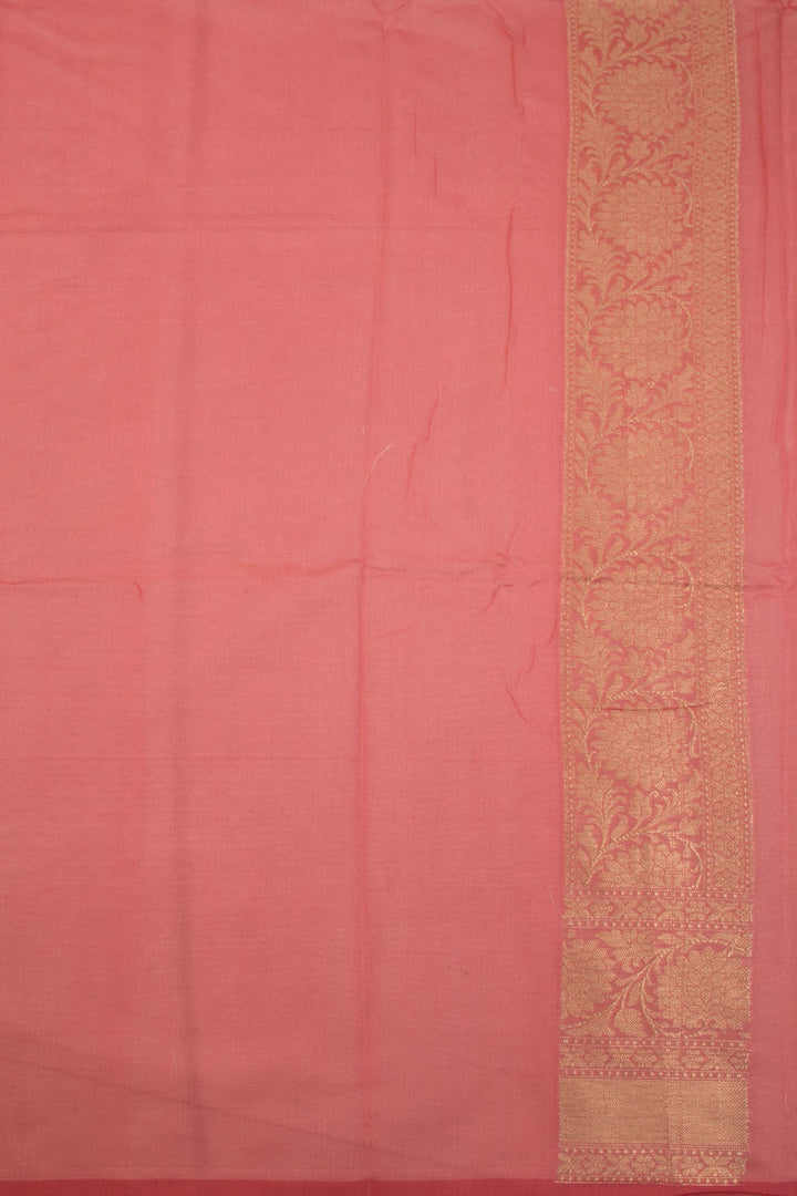 Fiery Rose Handloom Banarasi Silk Cotton Saree 10070489 - Avishya