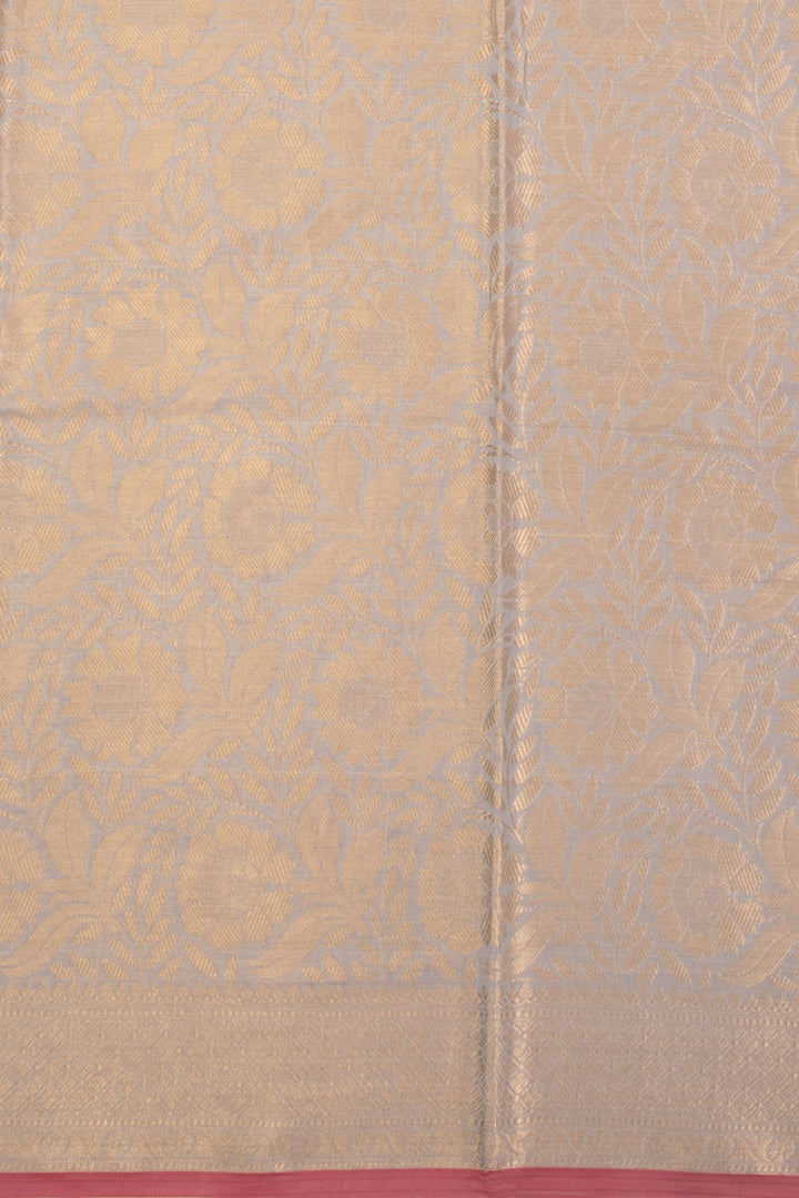 Flint Grey Handloom Banarasi Silk Cotton Saree 10070505